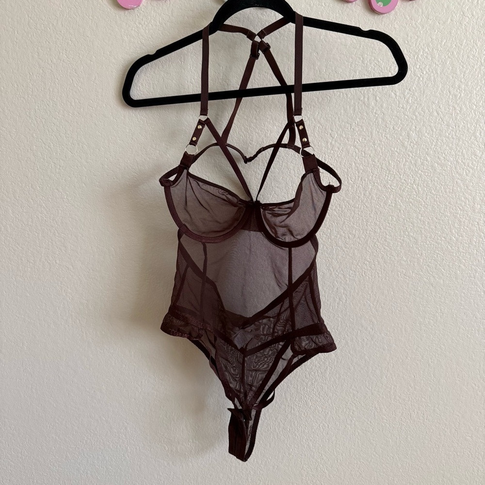Brown Mesh Bodysuit Size 38B By Tezenis